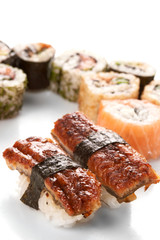 Different types of sushi.