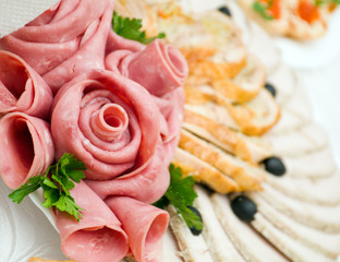 sliced food arrangement