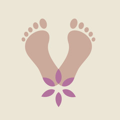 foots with flower