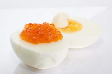 eggs with red caviar