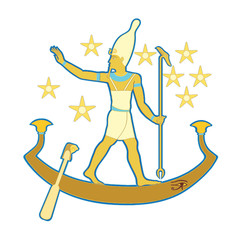 Pharaoh in the boat