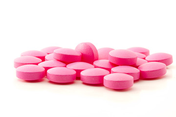 Obraz na płótnie Canvas Tabletki przeciwbólowe, różowy