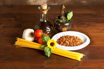 Pasta with garlic oil and chilli