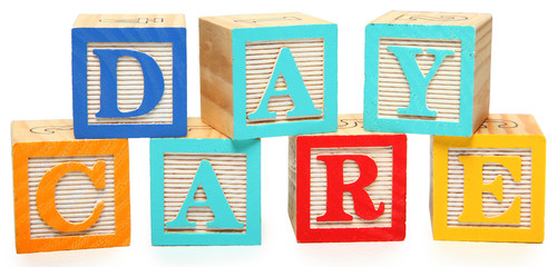 Fototapeta na wymiar Day Care in Alphabet Blocks