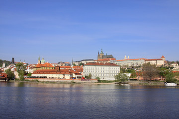 Fototapeta na wymiar The panoramic View on spring Prague