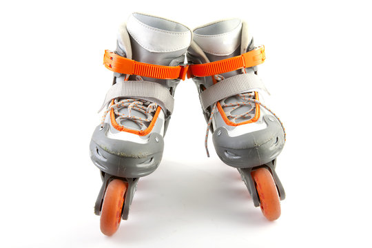 Pair Of Roller Skates Over White Background