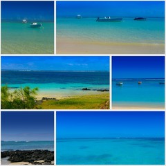 collage plage et île paradisiaque