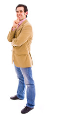 Fototapeta premium young business man full body in a white background