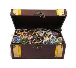 Treasure chest over white