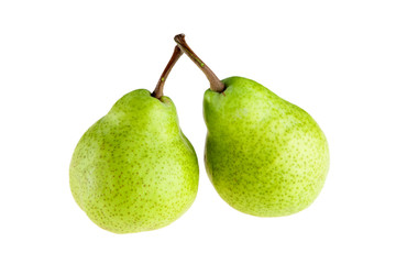 Pears on a white background