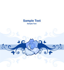 Background with blue floral design element