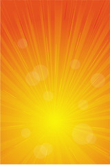 Orange vector light burst, abstract background