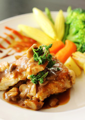 Tasty chicken steak
