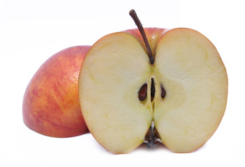 Razrezanye apple on a white background