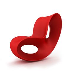 Modern red chair isolated on a white background
