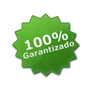 Estrella brillante con texto "100% GARANTIZADO"