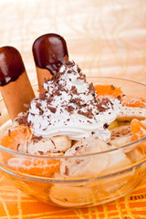 close-up of delicious dessert