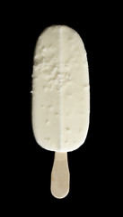 ice cream on paloche on a black background