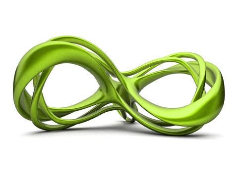 Futuristic green 3d infinity sign illustration