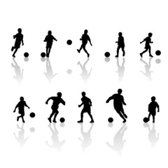 little football players silhouette
