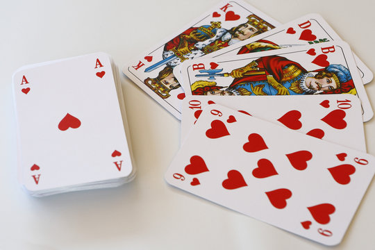 play cards on the white background