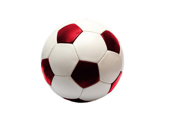 soccer ball with red (isolated)