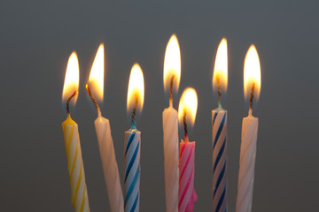 Birthday candles burning