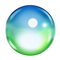clear ball on white background