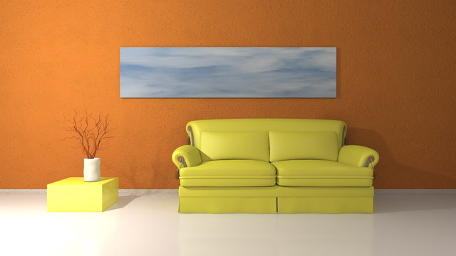 Divano con quadro