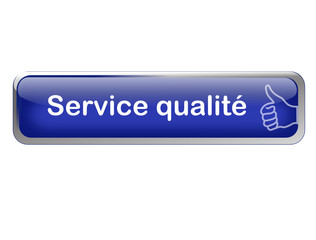 bouton web rectangle, service qualité pouce levé