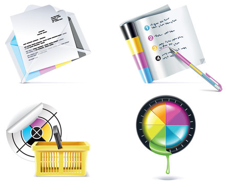 Vector print shop icon set. Part 4