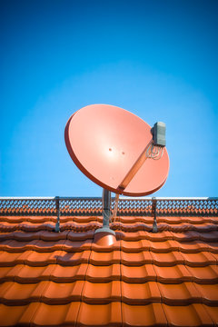 Residential satellite dish.