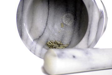 Closeup Mortar and Pestle