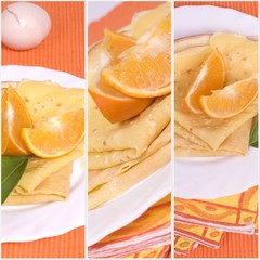 Fototapeta na wymiar crêpes à l'orange