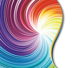 Colorful rainbow swirl on a card