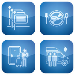 Cobalt 2D Squared Icons Set: Hotel
