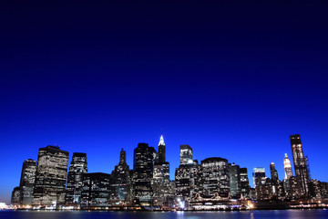 Manhattan Skyline At Night, New york City