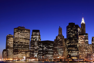 Manhattan Skyline At Night