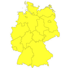 Deutschlandkarte gelb