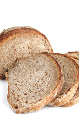 bread slices on white