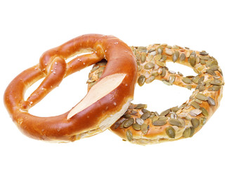 pretzels on white background