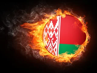 Photo sur Aluminium Flamme Drapeau de la Biélorussie