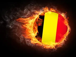 Crédence de cuisine en verre imprimé Flamme Drapeau Belgique
