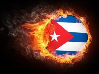 Papier Peint photo autocollant Flamme Drapeau Cuba
