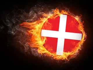 Foto auf Alu-Dibond Dänemark Flagge © Visual Generation