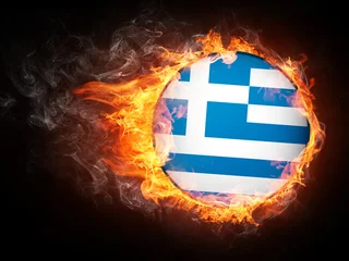 Gordijnen Vlag van Griekenland © Visual Generation