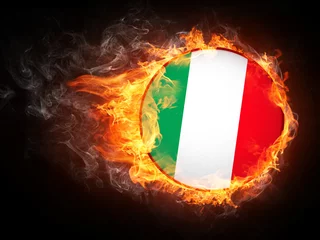 Foto auf Alu-Dibond Italien Flagge © Visual Generation