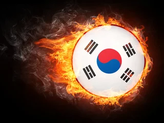 Papier Peint photo autocollant Flamme Drapeau de la Corée