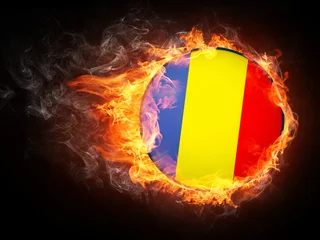 Crédence de cuisine en verre imprimé Flamme Drapeau Roumanie