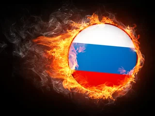 Papier Peint photo autocollant Flamme Drapeau de la Russie